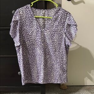 Purple Patterned Women's Top